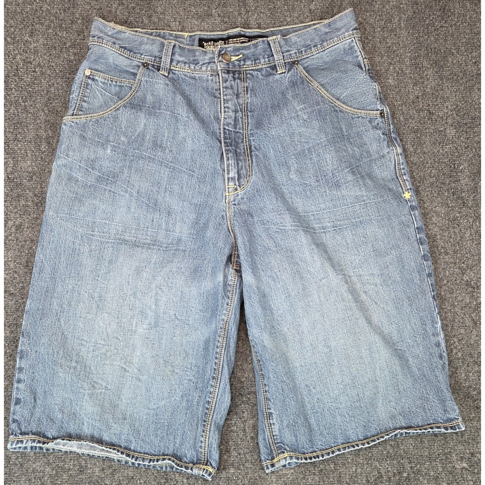 Ecko Baggy 5 Pocket Shorts Mens 34‎ Blue Skater